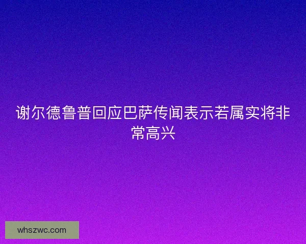谢尔德鲁普回应巴萨传闻表示若属实将非常高兴